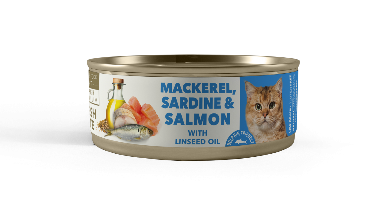 Caballa, sardina con salmón con aceite de linaza ADULTO